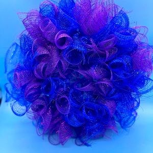 8” Wreath - Purple and Blue